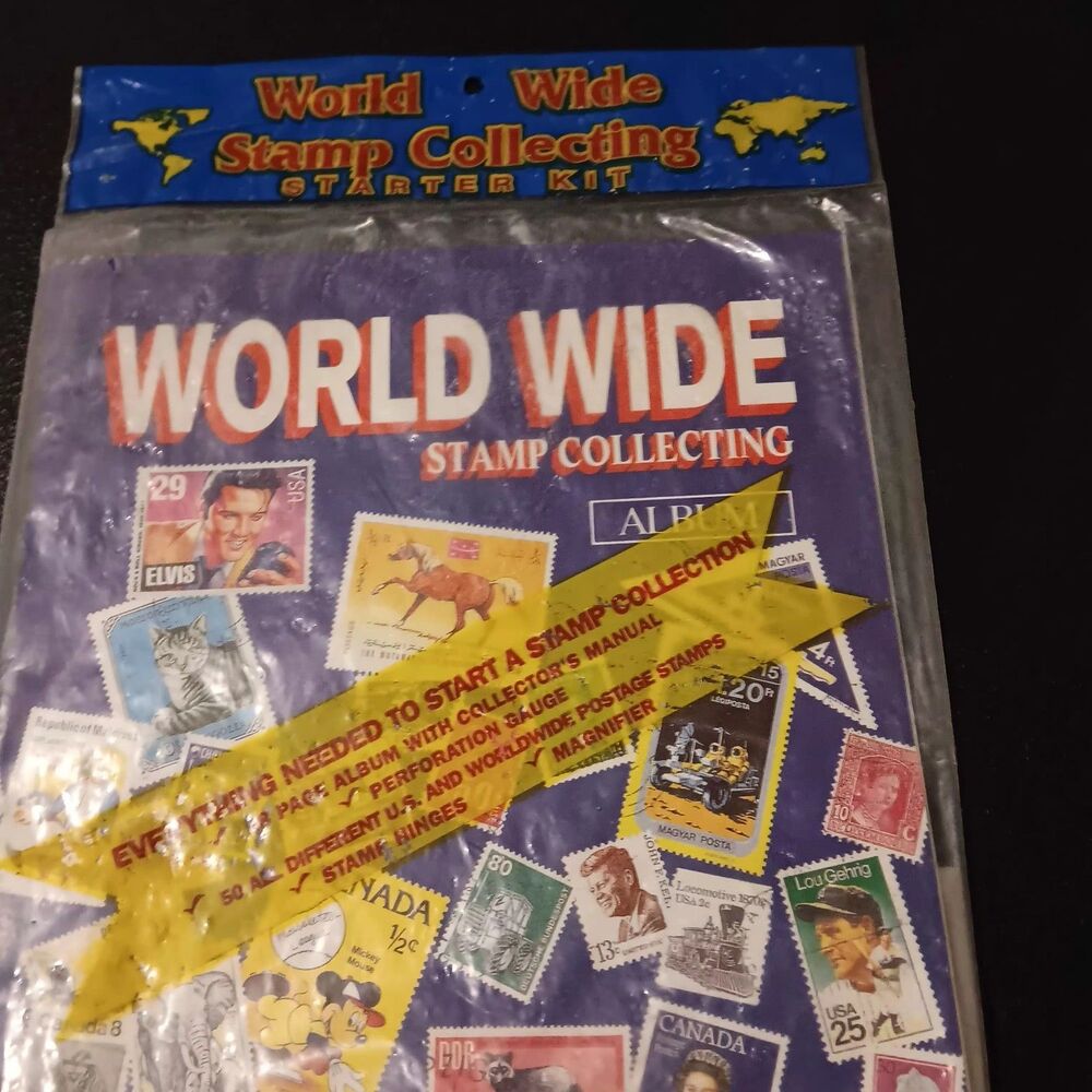 World Wide Vintage Stamp Collector Starter Kit Hobby Sealed Craft Fair Postage